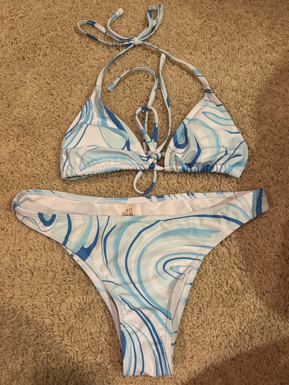 Target Blue Swirl Tie-Back Triangle Bikini